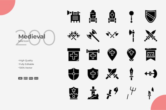 Medieval Glyph: A Practical Look at 200 Vector Icons for Modern Projects