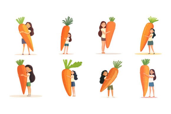 Orange Carrot Vegetables: Versatile Vector Illustrations