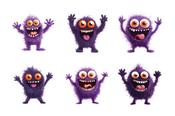 Purple Cartoon Hairy Monster 3D: Unlocking Creative Potential with AI EPS Illustration Collections