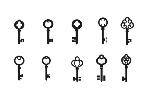 Unlocking Design Potential with Key Silhouette Illustrations