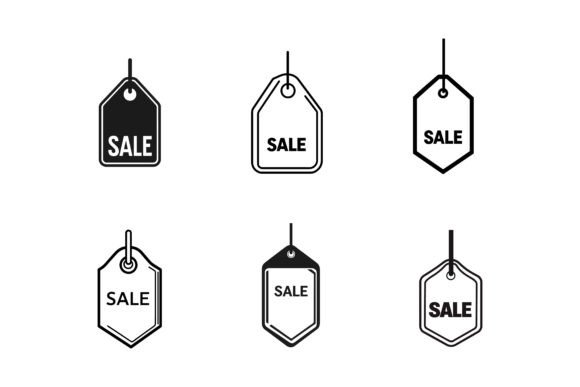 Vector Set of Sketch Discount Tags for Your Projects